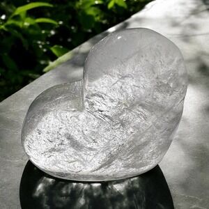 Clear Quartz Crystal Heart Carving (#3)